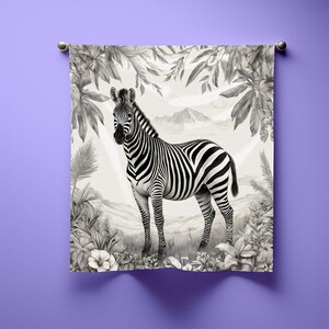 Zebra Dschungel Schal, schwarz und weiße Boho Bandana, Safari Print Sommer Accessoire für Naturliebhaber