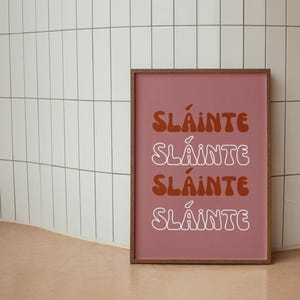 Sláinte アイルランドの格言デジタルプリント、バーカートの装飾、アイルランドの乾杯、リビングルームキッチンポスター、ハッピーアワーウォールプリント、トレンディな美学