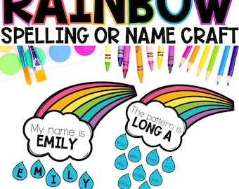 Rainbow Name Spelling Craft Kit: Editable Phonics Activity (Digital Download)
