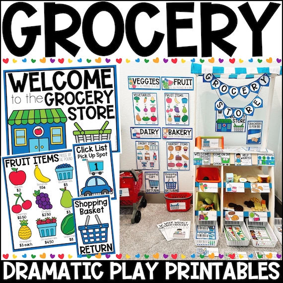 Grocery Store Dramatic Play Printables: Supermarket Pretend Play (PDF)