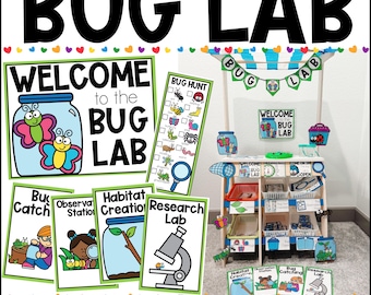 Bug Lab Dramatic Play Printables: Insect Catching Role Play Activities for Kindergarten, Preschool, Toddlers and Homeschool (PDF Download)
