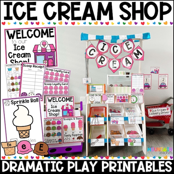 Ice Cream Shop Dramatic Play Printables: Preschool Activities (Digital Download)