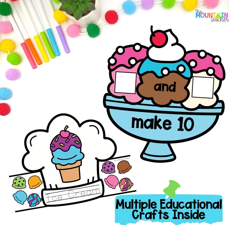 Ice Cream Shop Dramatic Play Bundle - Printables, Preschool & Toddler Activities for Homeschool Moms and Kindergarten Classrooms