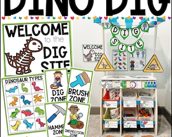 Dinosaur Dig Site Dramatic Play Printables: Homeschool & Kindergarten (PDF)