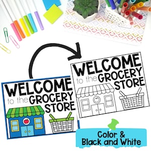 Grocery Store Dramatic Play Bundle - Supermarket Printables, Preschool & Toddler Activities for Homeschool Moms and Kindergarten Classrooms