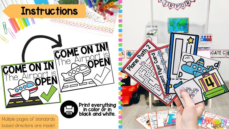 Airport Dramatic Play Bundle - Airplane Centers, Printables, Preschool ...
