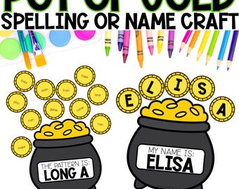 Pot of Gold Name Craft Kit: Editable Spelling & Phonics (Digital Download)