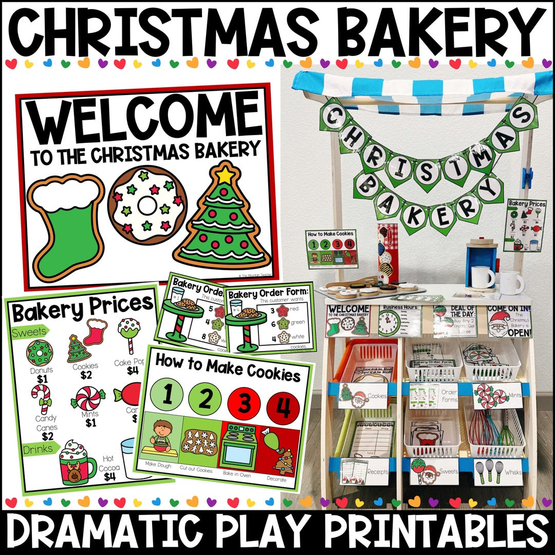 Christmas Bakery Dramatic Play Printables: Holiday Role Play Activities ...