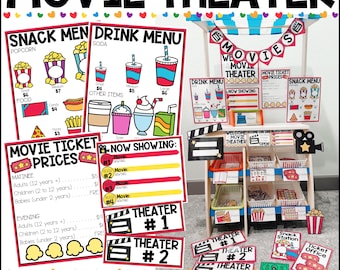 Materiale stampabile per spettacoli teatrali al cinema: attività di gioco di ruolo teatrale - Asilo, scuola materna, bambini piccoli e istruzione parentale (download PDF)