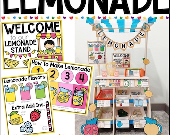 Lemonade Stand Dramatic Play Printables: Summer Role Play Activities for Kindergarten, Preschool, Toddlers and Homeschool (PDF Download)