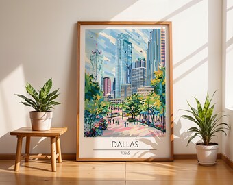 Dallas Texas Poster | Vintage Travel Poster | Retro Wall Art | Classic ...