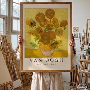 Van Gogh Sunflowers Print - Vintage Floral Wall Art, Impressionist Botanical Poster, Classic Home Decor, Museum Quality Artwork, Gift