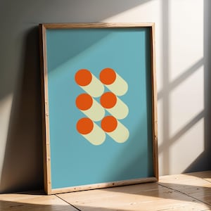 Bauhaus Circle Art Print | Abstract Geometric Poster | Modern Wall Decor with Organic Shapes | Mid Century Modern Minimalist Art