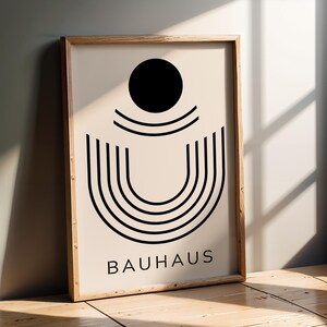 Bauhaus Circle Art Print | Abstract Geometric Poster | Modern Wall Decor with Organic Shapes | Mid Century Modern Minimalist Art | Office