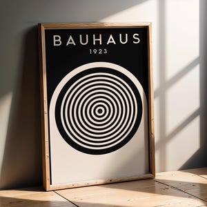 Bauhaus Circle Art Print | Abstract Geometric Poster | Modern Wall Decor with Organic Shapes | Mid Century Modern Minimalist Art | Office