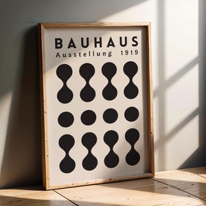 Bauhaus Black and White Art Print | Minimalist Abstract Geometric Poster | Monochrome Modern Wall Decor | Neutral Home Style | Office