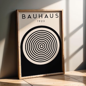 Bauhaus Circle Art Print | Abstract Geometric Poster | Modern Wall Decor with Organic Shapes | Mid Century Modern Minimalist Art | Office