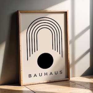 Bauhaus Circle Art Print | Abstract Geometric Poster | Modern Wall Decor with Organic Shapes | Mid Century Modern Minimalist Art | Office