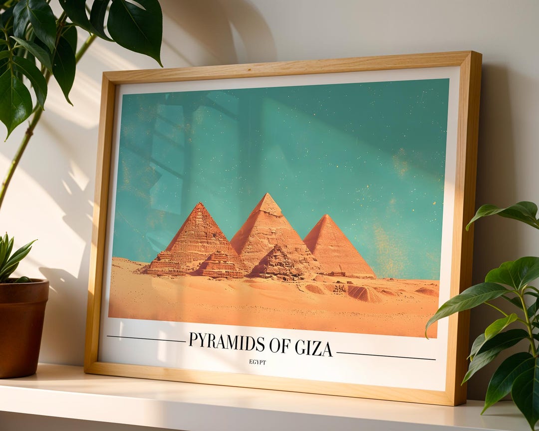 Pyramids of Giza Poster | Ancient Egypt Wall Art Print | Historic ...