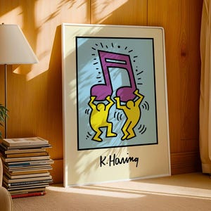 Keith Haring Smile Print – Bold Three-eyed Face Pop Art