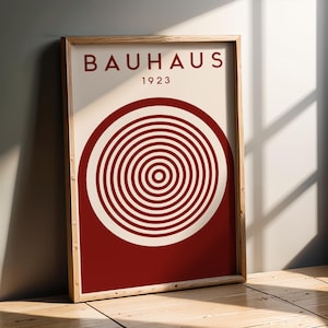 Bauhaus Circle Art Print | Abstract Geometric Poster | Modern Wall Decor with Organic Shapes | Mid Century Modern Minimalist Art | Office