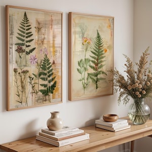 Fern Print Set | Vintage Herbarium Wildflower Wall Art