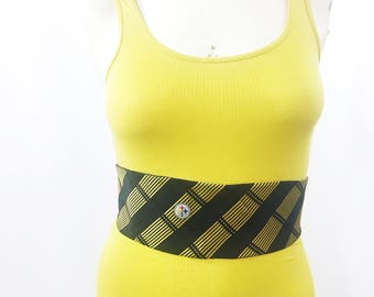 Steelers obi belt /Black and yellow/neck tie turned obi belt one of a kind, fits sizes Small through large