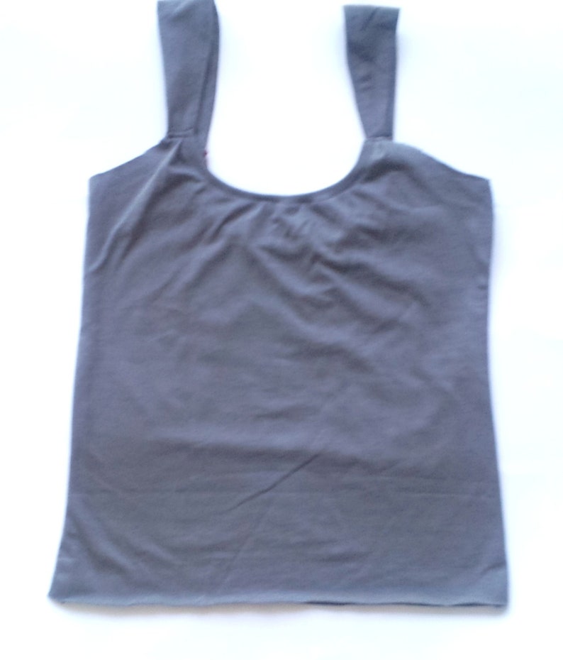 New York grey women's cami with Bordeaux Neckline Cami fits Size Small/Medium image 2