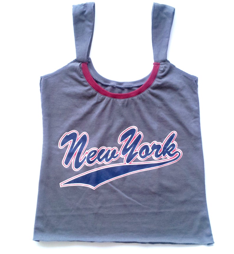 New York grey women's cami with Bordeaux Neckline Cami fits Size Small/Medium image 1