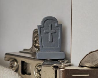 Brass Tombstone Hinge Head Topper Halloween Door Cabinet Hinge Decoration Grave Stocking Gift