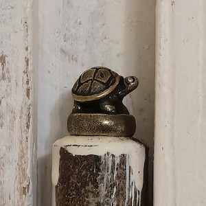 Hinge Head Turtle Topper – Brass Magnetic Door Hinge Decoration, Mini Turtle Figurine, Cute Animal Home Accent, Gift for Turtle Lovers