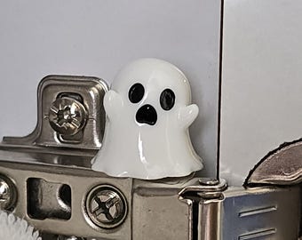 Brass Ghost Hinge Head Topper Magnetic Door Cabinet Halloween Decor Gift