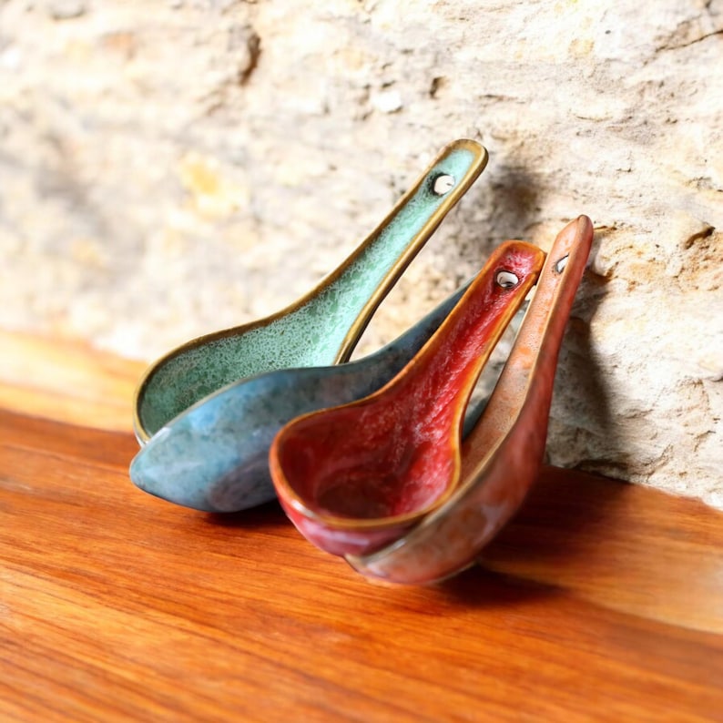 Handcrafted Ceramic Soup Spoons | Pho & Miso Ramen Spoons | Japanese Dessert Spoons | Unique Asian Tableware | Elegant Gift for Food Lovers