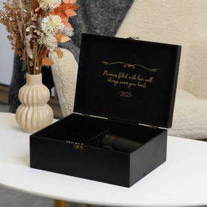 Gepersonaliseerde houten herinneringsdoos met gravure – aandenkencadeaudoos voor hem of haar, aangepaste opslag voor speciale momenten