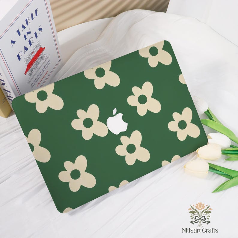 Repetaing Pattern Shells Green Bloom Macbookcase for MacBook Pro 16 15 14 13, Air 15 14 13 11 ...