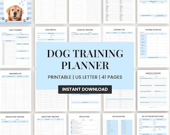 Printable Dog Training Planner | Puppy, Rescue, Service Dog (US Letter)