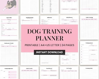 Printable Dog Training Planner | Puppy, Rescue Dog (A4+US Letter)
