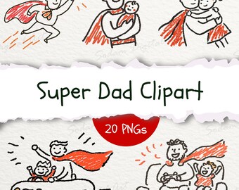 Super Dad Clipart Bundle: Hero Father's Day PNG Images (Digital Download)