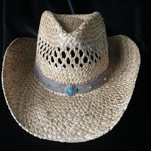 Western style hats with custom leather band