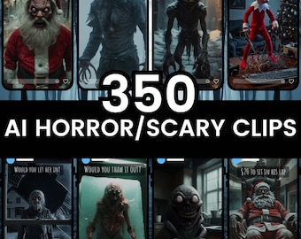 350 Skräck AI-rullar Bundle: Spöklika korta videor för sociala medier