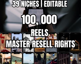 100,000 Viral Reels Video Bundle: AI, Gaming, Luxury, Gym (Digital Download)