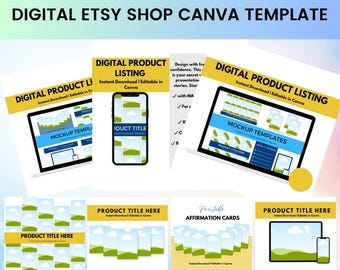 Plantillas de maquetas para anuncios de Etsy: Paquete de maquetas editables de Canva (descarga digital)