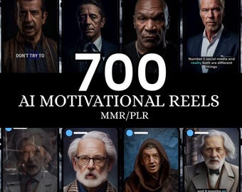 700+ AI Motivational Video Reels: MRR/PLR (Digital Download)