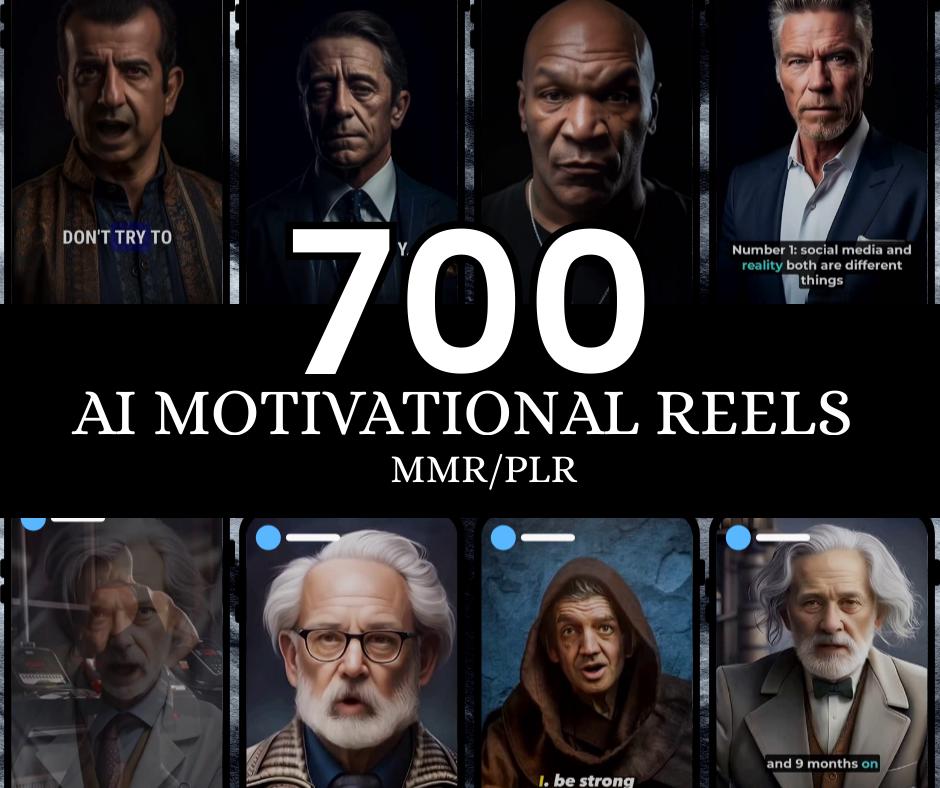 700+ AI Motivational Video Reels Bundle | Viral AI Reels for Instagram, TikTok, YouTube Shorts | Master resell rights/ PLR