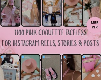 Pink Faceless Instagram Reels Bundle: Canva Templates (MRR PLR)