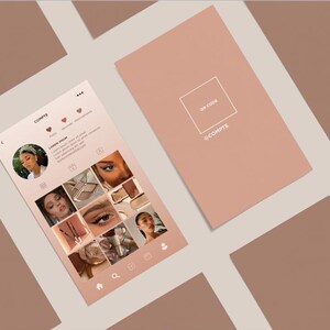 DIY Editable Business Card Template, Instagram Business Card, IG Business Card, Make Up Artist, QR Code Business Card