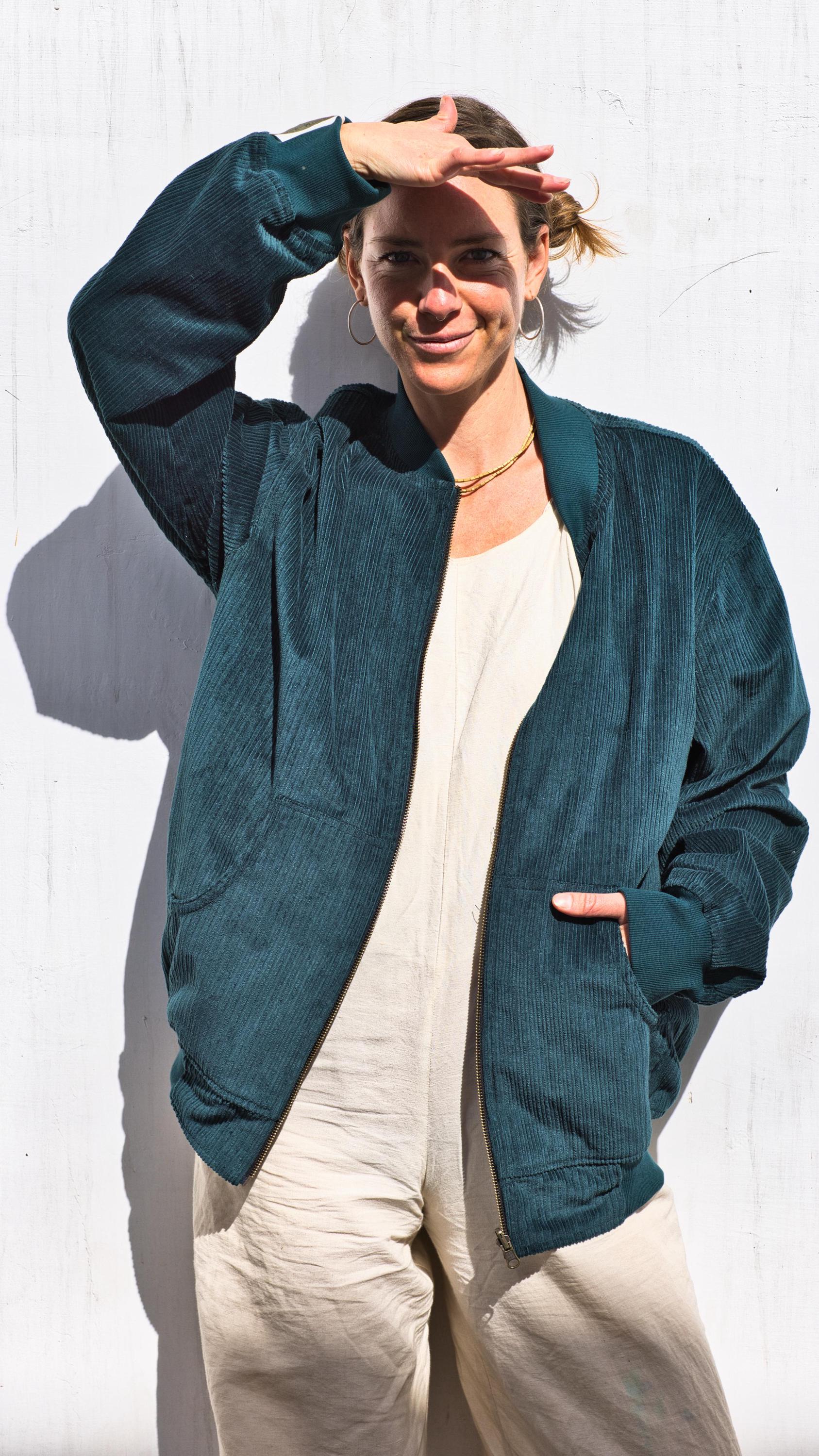 Reversible Corduroy Bomber Jacket: Unisex Geometric Print - Etsy
