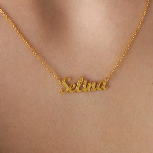 Personalized Name Pendant Necklace, Custom Name Necklace, Gold Name Necklace, Personalized Jewelry, Gift for Her, Nameplate Necklace