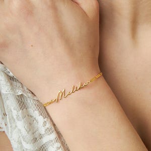14K Gold Name Bracelet, Personalized Name Bracelet, Friendship Bracelet, Dainty Layering Bracelet, Custom Name Jewelry, Gift for Her