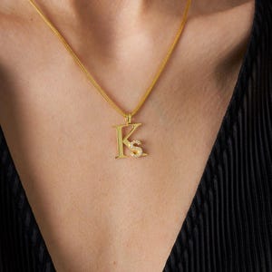 14k Gold Custom Two Initial Necklace , Couples İnitial Necklace, 2 Letter Pendant, Name Jewelry, Girlfriend Gift, Personalized Gift for Her